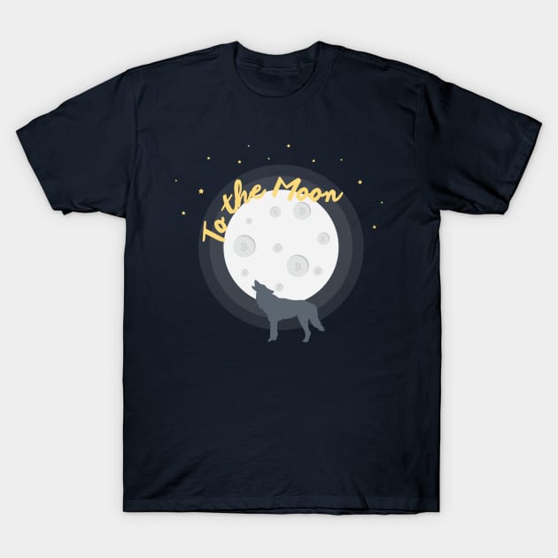 To the Moon (cryptocurrency) T-Shirt by Claudiaco